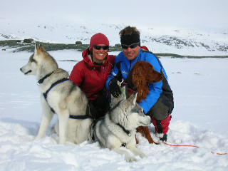 Gruppfoto: jag, Jens, Slka, Ronja och Storm