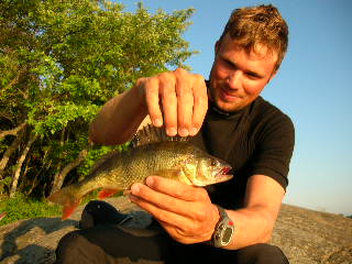 Jens med middagsfisken