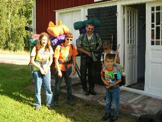 Den schweiziska familjen vid stugan i Lnhult