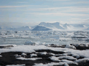 Storslagen utsikt med isflak och fjll