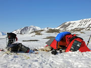 Morgontorkning och packning av utrustningen